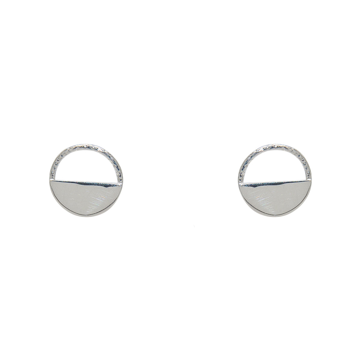 Boucles argent 925 martelées demi rond