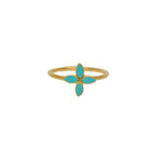 Bague dorée et fleur émaille de couleur - 50 / EMAILLE