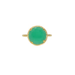 Bague dorée pierre ronde 4 griffes