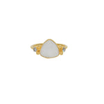 Bague dorée pierre et zircons