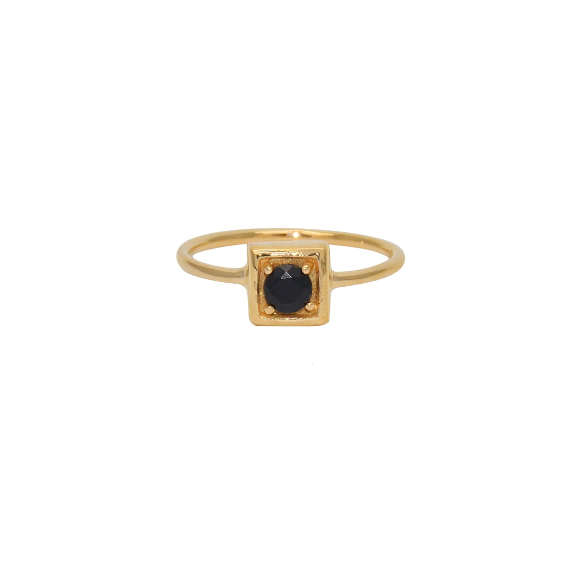 Bague dorée et pierre - 50 / ONYX NOIRE - Bagues