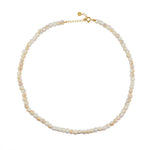 Collier doré et coquillage blanc rosé - 38CM