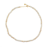 Collier doré et coquillage blanc rosé - 38CM