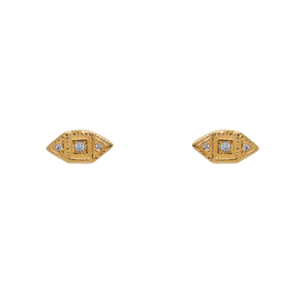 Boucles dorées et pierres - ZIRCON BLANC