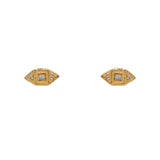 Boucles dorées et pierres - ZIRCON BLANC