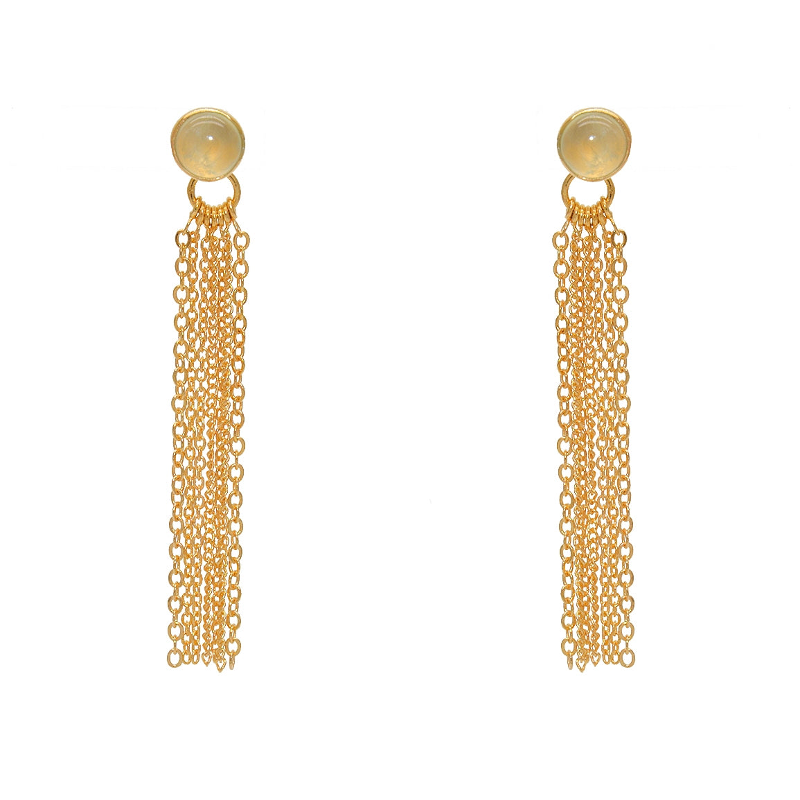 Boucles dorées pierres et chaînes - PREHNITE