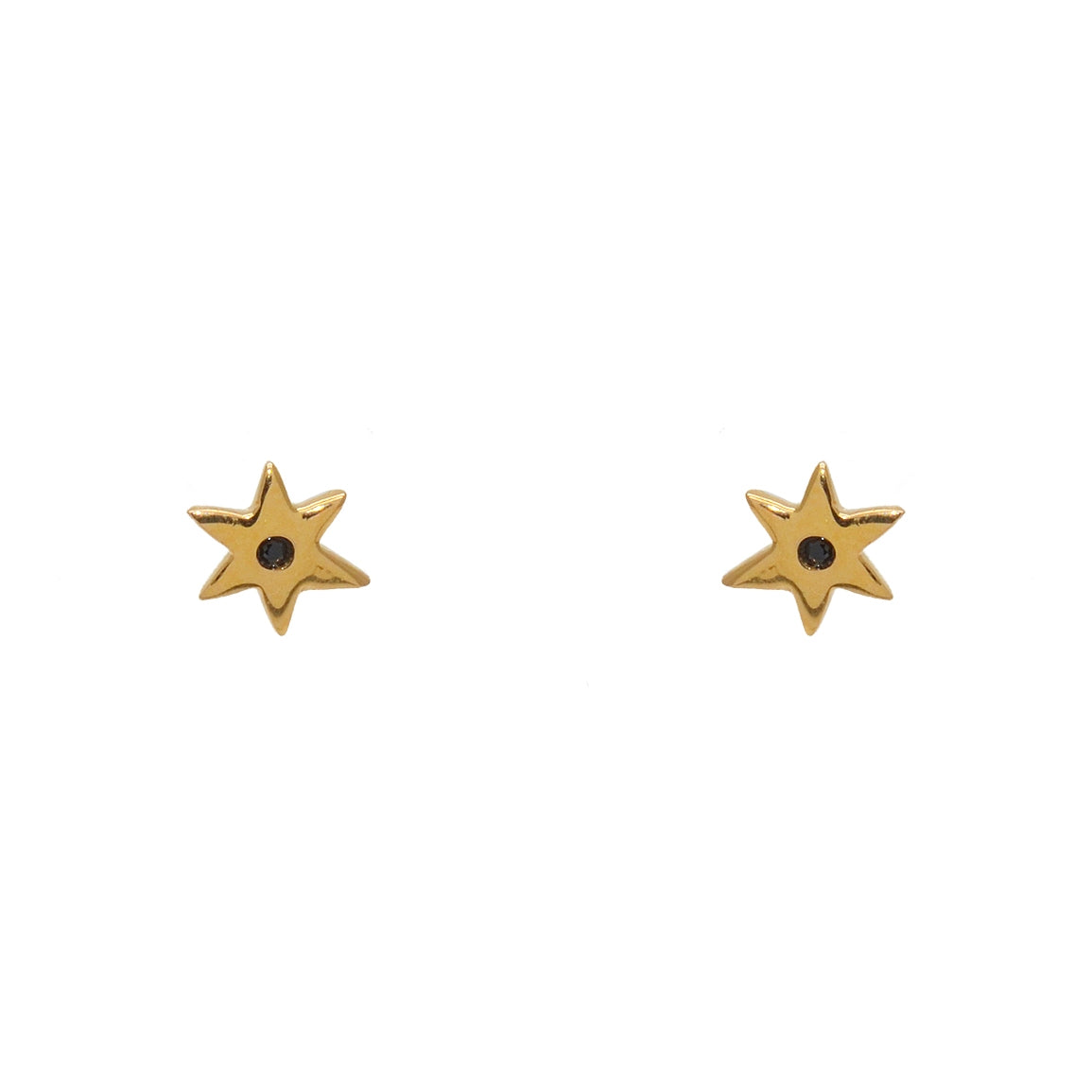 Boucles dorées etoiles et zircons - ZIRCON NOIR
