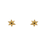 Boucles dorées etoiles et zircons - ZIRCON NOIR