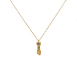 Collier doré pendentif Figa et pierre - LABRADORITE -