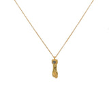 Collier doré pendentif Figa et pierre - LABRADORITE -
