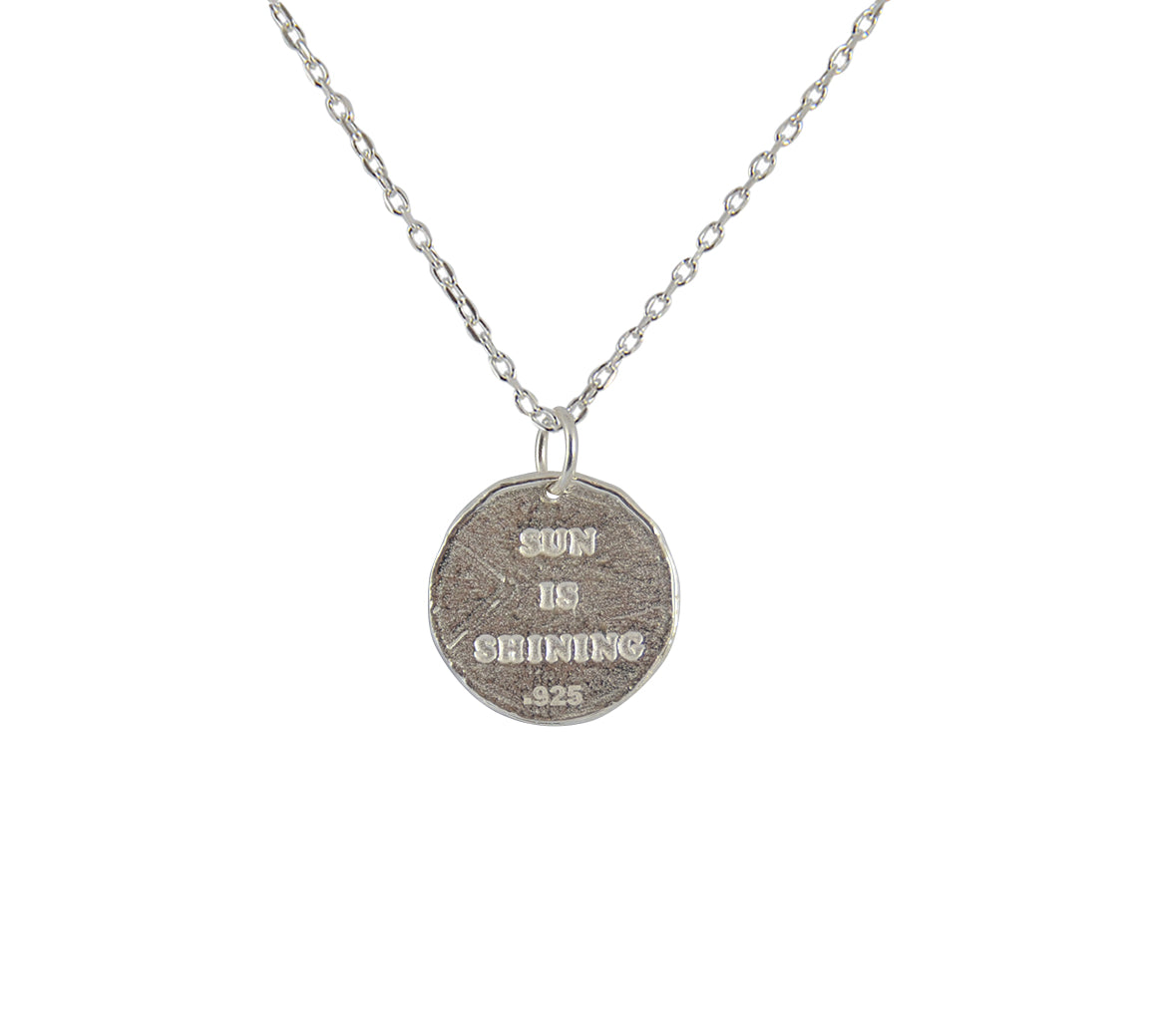 Collier médaille argent 925 astres Sun is shining