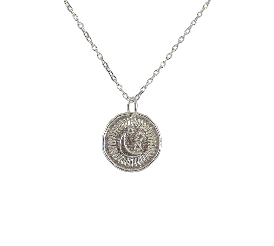 Collier médaille argent 925 astres Sun is shining
