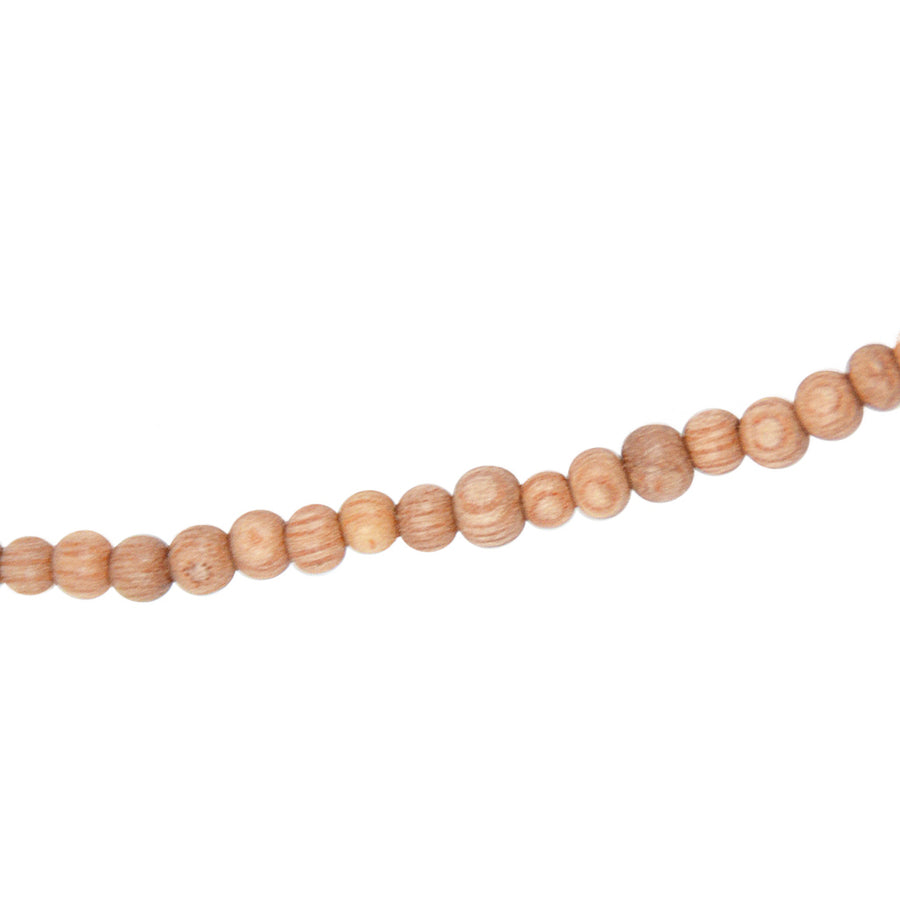 Collier perles en bois naturel