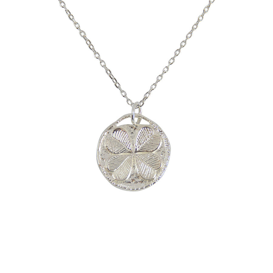 Collier argent 925 médaille trèfle