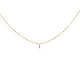 0.04K Gold and Baguette Diamond Necklace