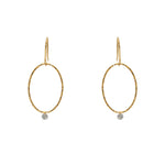 Boucles or martelé et diamants