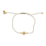 Bracelet tressé fleur dorée et zircons - KAKI
