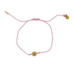 Bracelet tressé fleur dorée et zircons - ROSE