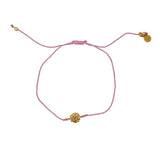 Bracelet tressé fleur dorée et zircons - ROSE