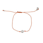 Bracelet tressé fleur argent 925 et zircons - CORAIL