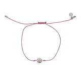 Bracelet tressé fleur argent 925 et zircons - ROSE