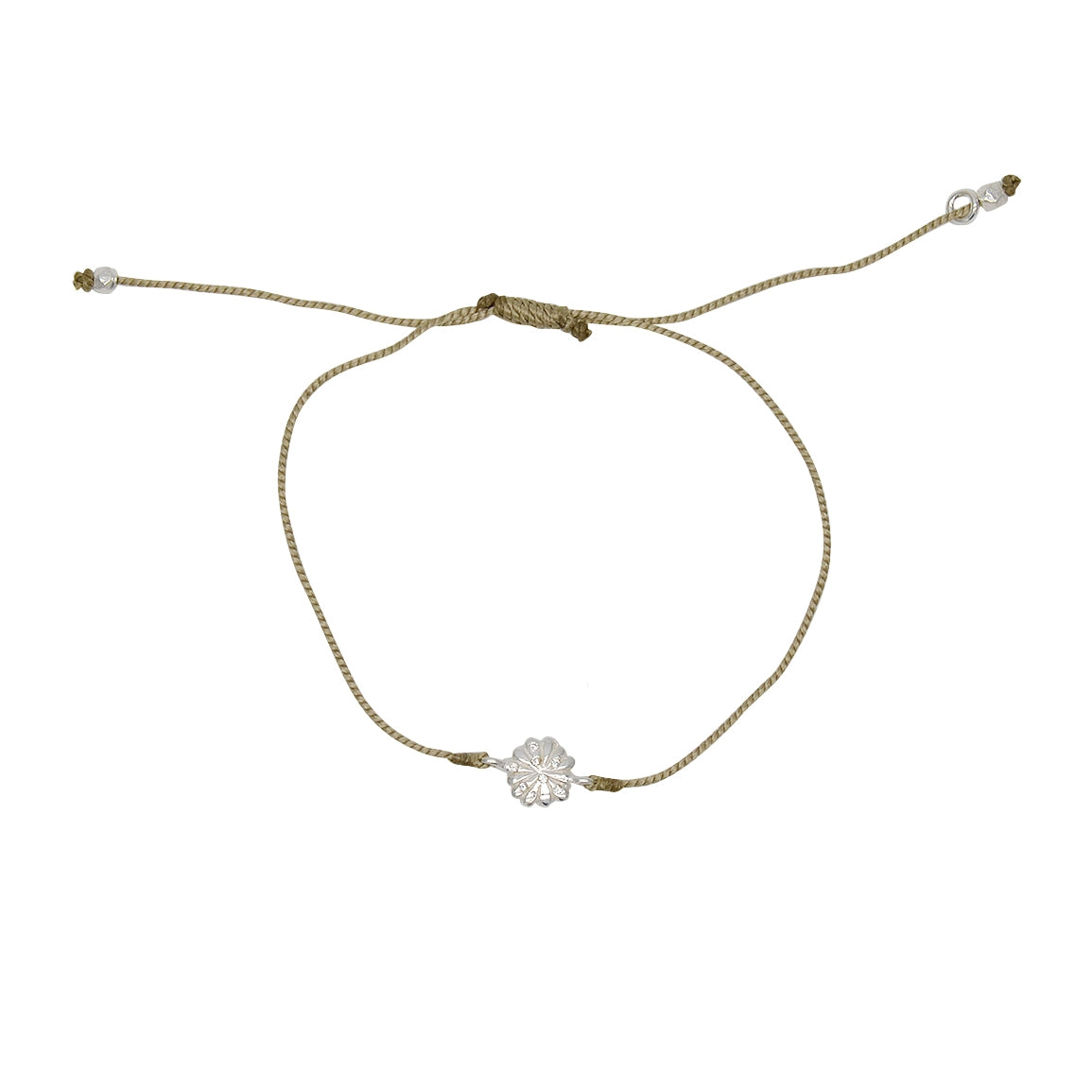 Bracelet tressé fleur argent 925 et zircons - KAKI