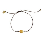 Bracelet tressé coloré madone dorée - CHOCOLAT
