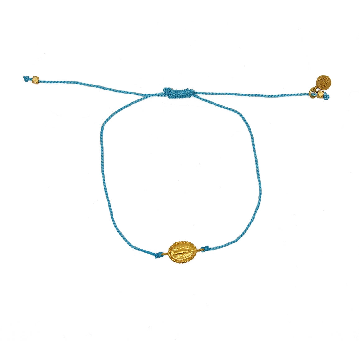 Bracelet tressé coloré madone dorée