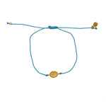 Bracelet tressé coloré madone dorée