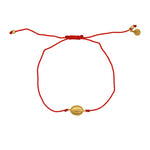 Bracelet tressé coloré madone dorée - ROUGE