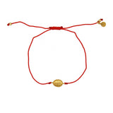 Bracelet tressé coloré madone dorée - ROUGE
