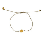 Bracelet tressé coloré madone dorée - KAKI