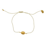 Bracelet tressé coloré madone dorée - BEIGE