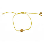 Bracelet tressé coloré madone dorée - JAUNE