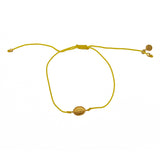 Bracelet tressé coloré madone dorée - JAUNE
