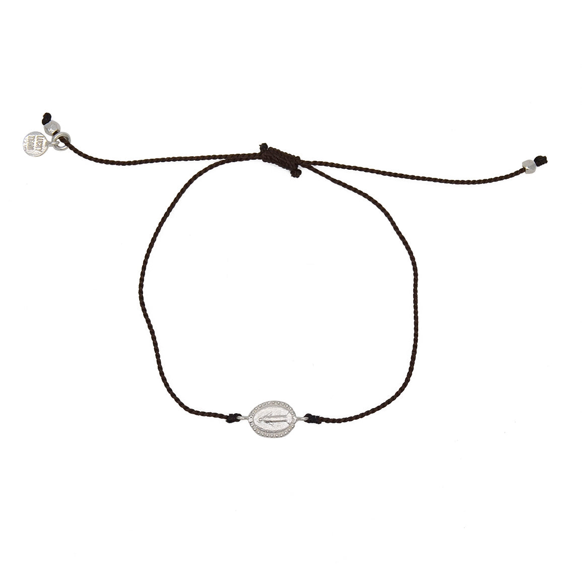 Bracelet tressé coloré sainte marie argent 925 - CHOCOLAT