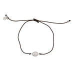 Bracelet tressé coloré sainte marie argent 925 - CHOCOLAT