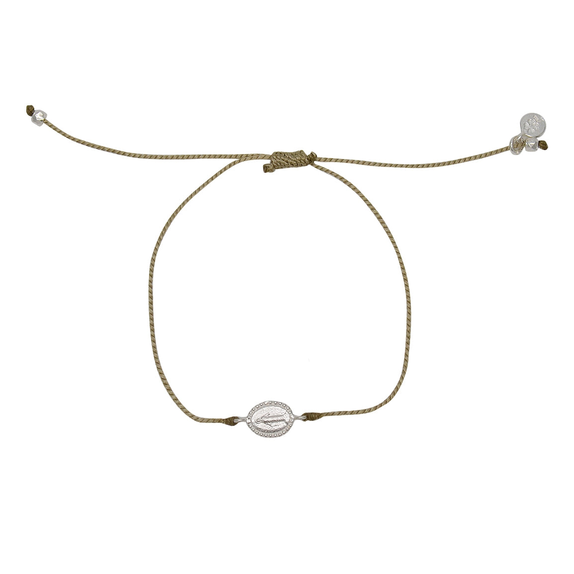 Bracelet tressé coloré sainte marie argent 925 - KAKI