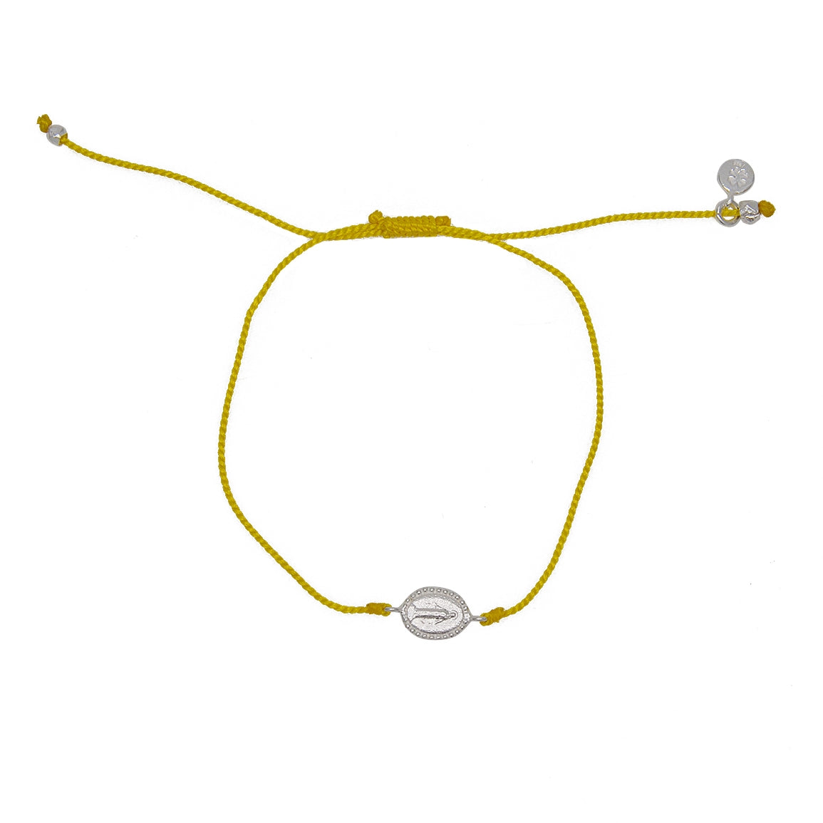 Bracelet tressé coloré sainte marie argent 925 - JAUNE