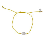 Bracelet tressé coloré sainte marie argent 925 - JAUNE