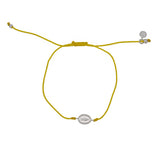 Bracelet tressé coloré sainte marie argent 925 - JAUNE