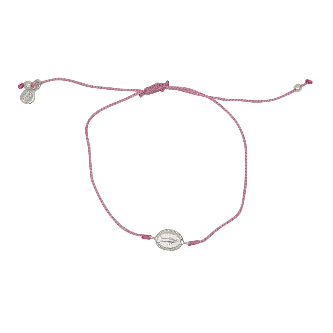 Bracelet tressé coloré sainte marie argent 925 - ROSE