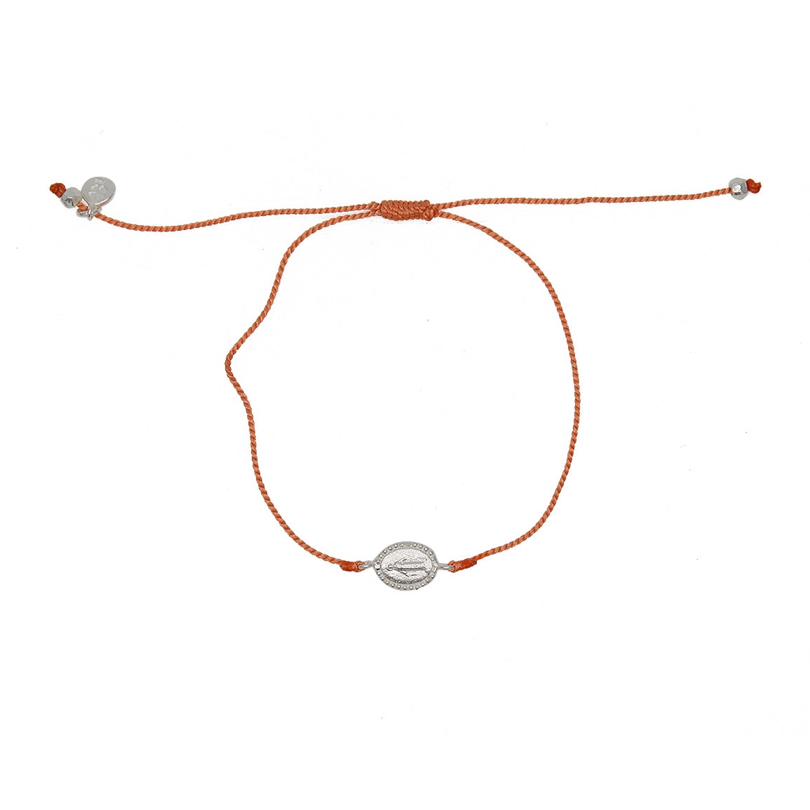 Bracelet tressé coloré sainte marie argent 925 - CORAIL