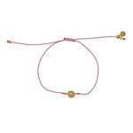 Bracelet tressé bleu jean soleil doré et zircon - ROSE