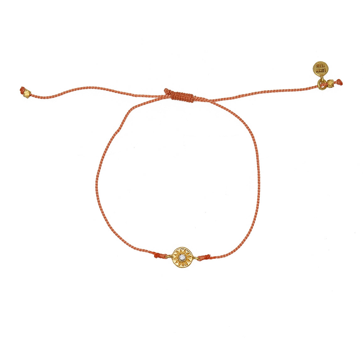 Bracelet tressé bleu jean soleil doré et zircon - CORAIL