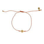 Bracelet tressé bleu jean soleil doré et zircon - CORAIL