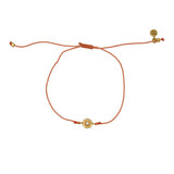 Bracelet tressé bleu jean soleil doré et zircon - CORAIL