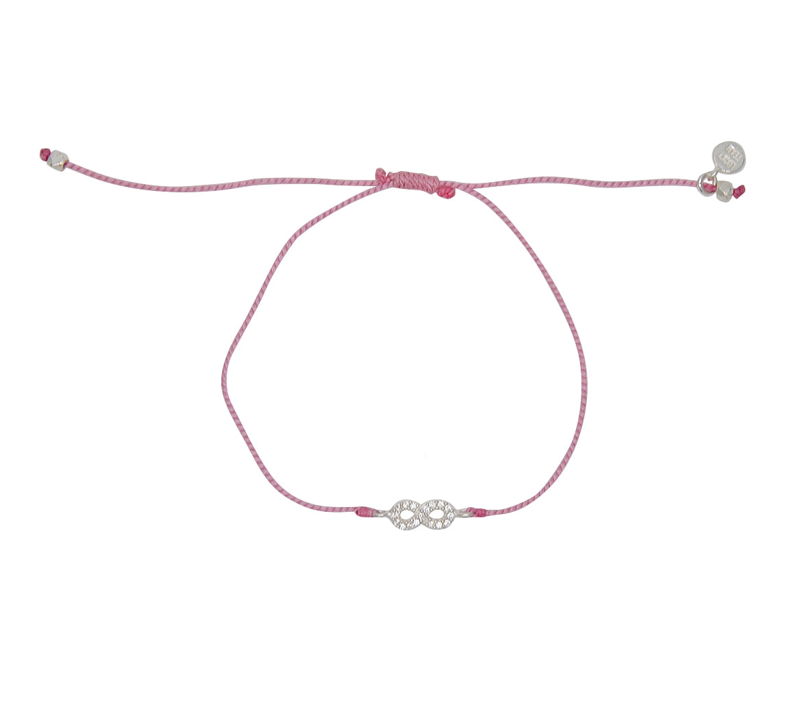 Bracelet tressé infini argent 925 et zircons - ROSE