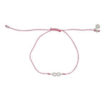 Bracelet tressé infini argent 925 et zircons - ROSE