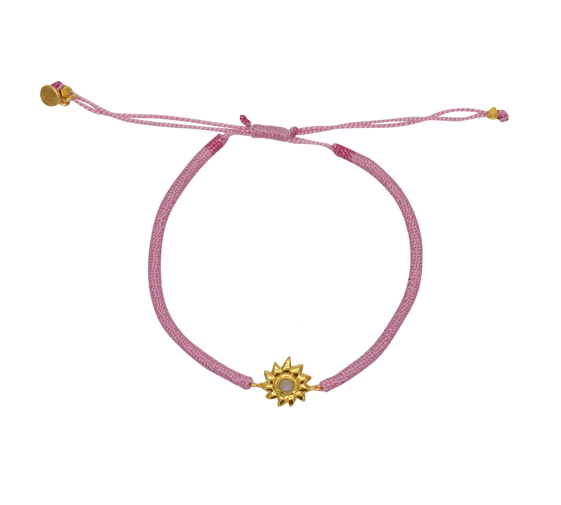 Bracelet tressé et soleil pierre - ROSE & PIERRE DE LUNE